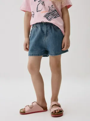 Джинсовые шорты из хлопка и лиоцелла для девочек, арт. 3177