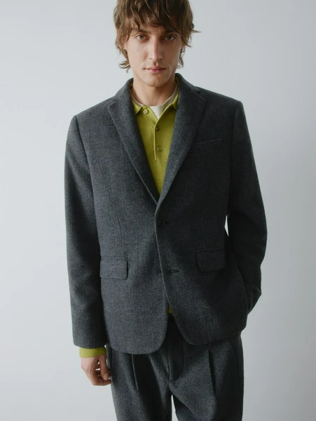 Костюмный пиджак из смесовой шерсти, серый, арт. 31775
