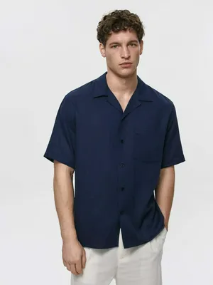 Рубашка из смесового льна и вискозы, арт. 3186