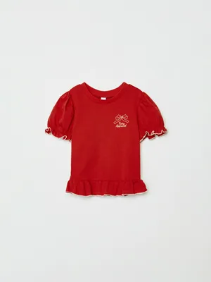 Футболка с рукавами-фонариками для девочек, арт. 31997