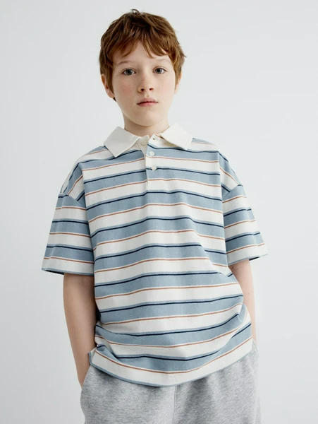 Поло оверсайз с коротким рукавом, разноцветный, арт. 32002