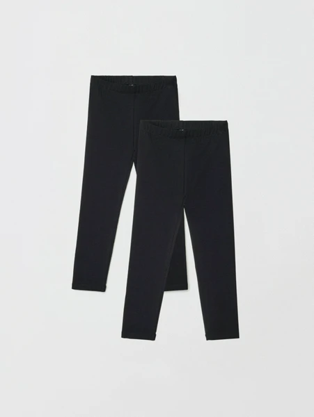 Набор базовых леггинсов для девочек, 2 шт., черный, арт. 32007