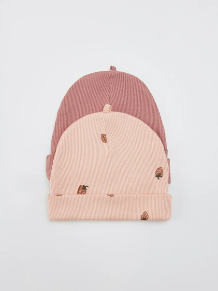 Набор из 2 трикотажных шапок для малышей, разноцветный, арт. 32008