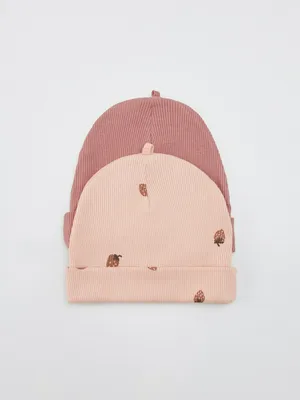 Набор из 2 трикотажных шапок для малышей, разноцветный, арт. 32008