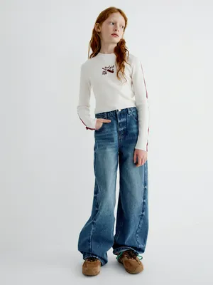 Джинсы Wide leg для девочек, арт. 32012