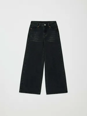 Черные джинсы Wide leg для девочек, арт. 32013