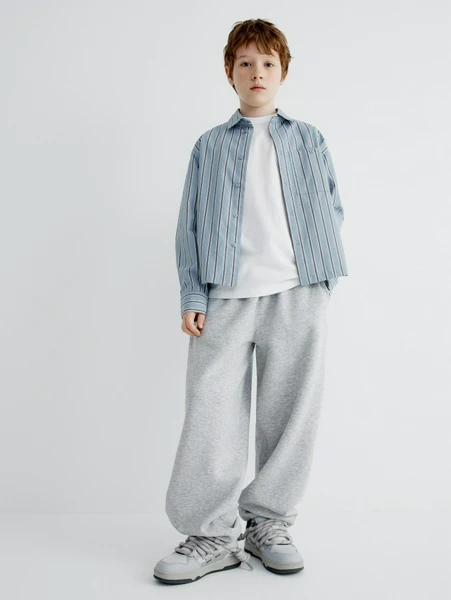 Утепленные джоггеры, серый, арт. 32019