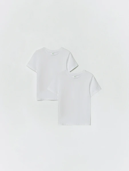 Набор из 2 базовых детских футболок, белый, арт. 32023