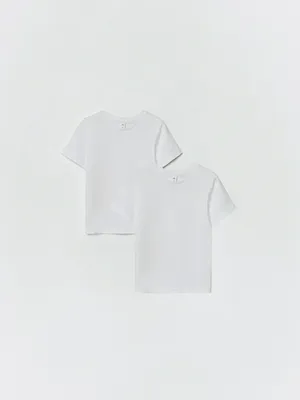Набор из 2 базовых детских футболок, белый, арт. 32023