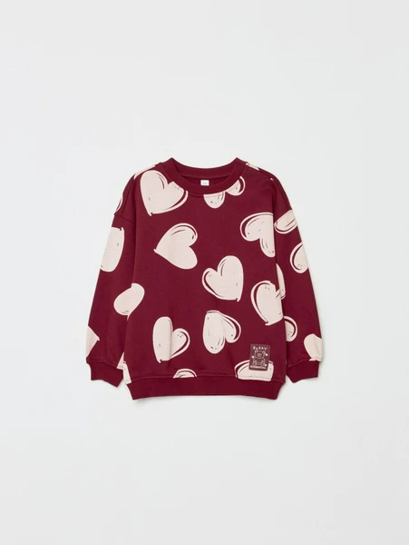 Свитшот с принтом, бордовый, арт. 32029