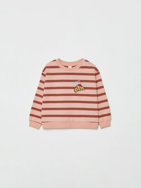 Свитшот с вышивкой для малышей, розовый, арт. 32043