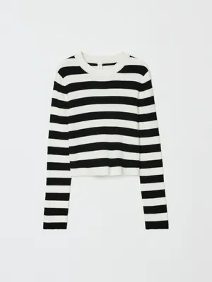 Вязаный джемпер в полоску для девочек, арт. 32046