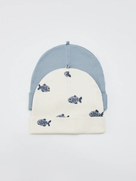 Набор из 2 трикотажных шапок для малышей, разноцветный, арт. 32063