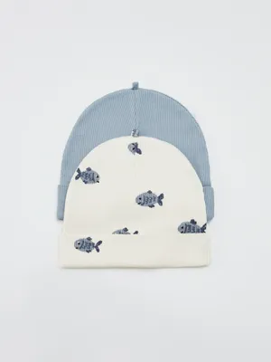 Набор из 2 трикотажных шапок для малышей, арт. 32063