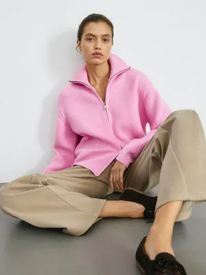 Вязаный джемпер на молнии с содержанием шерсти, арт. 3207