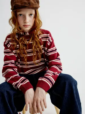 Вязаный джемпер с шарфом, арт. 32070