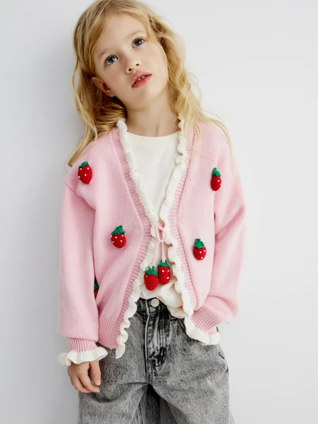 Кардиган с аппликацией, розовый, арт. 32071