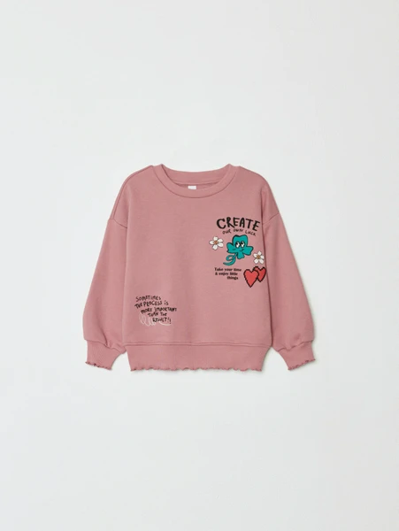 Свитшот с ярким принтом, розовый, арт. 32072