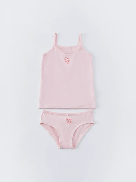 Набор из майки и трусов-слипов для девочек SELA x Смешарики, розовый, арт. 32076