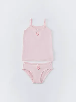 Набор из майки и трусов-слипов для девочек SELA x Смешарики, розовый, арт. 32076