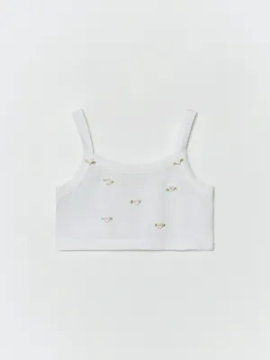 Укороченный топ с декором для девочек, арт. 32079