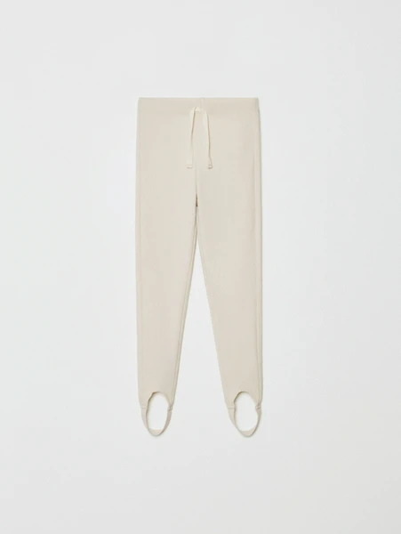 Леггинсы со штрипками для девочек, бежевый, арт. 32081