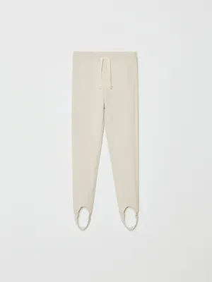 Леггинсы со штрипками для девочек, бежевый, арт. 32081