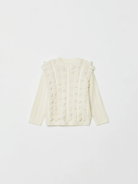 Вязаный джемпер с оборками для девочек, арт. 32083