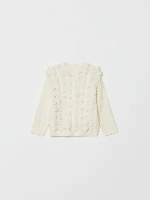 Вязаный джемпер с оборками для девочек, арт. 32083