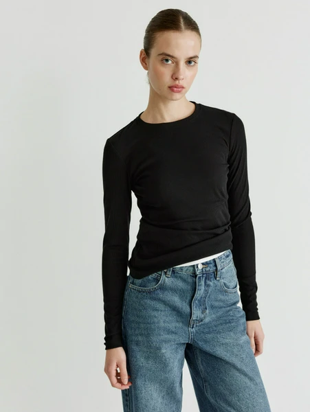 SELA Базовый лонгслив в рубчик, арт. 32288