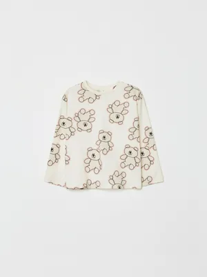 Лонгслив SELA с принтом Мишки для девочек, арт. 32299