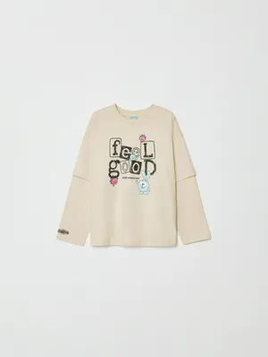 Лонгслив SELA оверсайз со Смешариками, арт. 32314