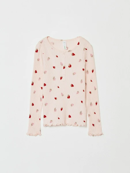 Лонгслив Sela с принтом клубники для девочек, арт. 32329