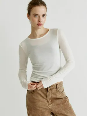 Тонкий лонгслив SELA из шерсти, арт. 32402