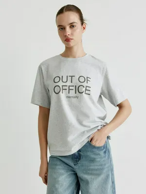 Футболка SELA с принтом OUT OF OFFICE, арт. 32403