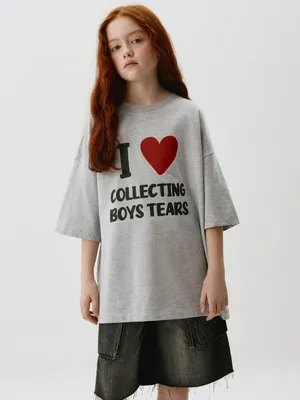 Футболка оверсайз с принтом для девочек, не указан, арт. 3252