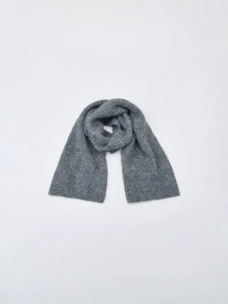 Шарф с содержанием шерсти, серый, арт. 3254