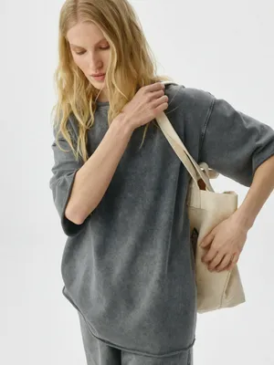 Футболка оверсайз женская с кислотной стиркой, не указан, арт. 3263