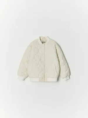 Стеганый бомбер оверсайз для девочек, арт. 3281
