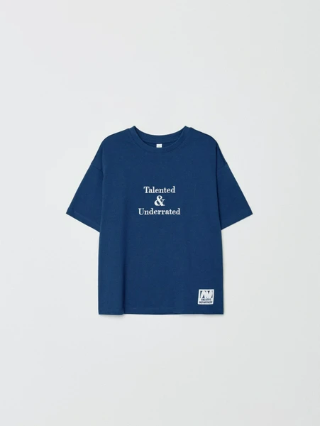 Футболка оверсайз с принтом SELA, синий, арт. 32909