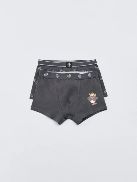 Набор из 2 трусов-боксеров SELA x Смешарики, серый, арт. 32911