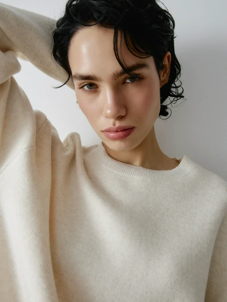 Джемпер SELA с ангорой и шерстью, бежевый, арт. 32913