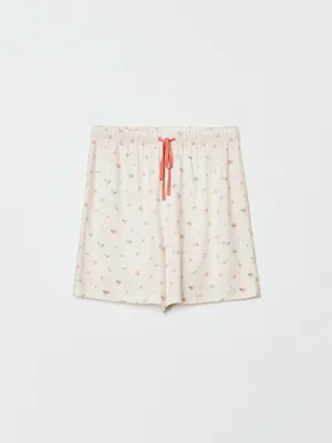SELA Домашние шорты из струящейся вискозы с принтом, арт. 32916