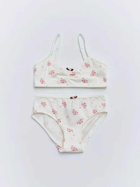 Набор SELA x Смешарики для девочек: топ и трусы-слипы, белый, арт. 32924