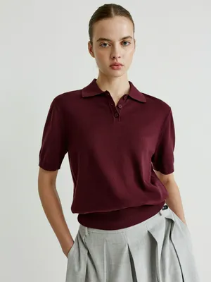 Вязаный джемпер поло SELA, арт. 32928