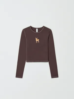 Укороченный лонгслив Sela с вышивкой, арт. 32933