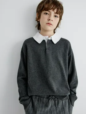 Джемпер Sela вязаный детский с воротником, арт. 32935