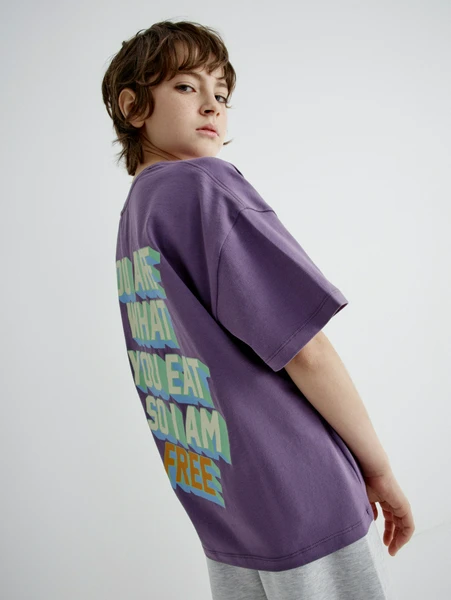 Пижама SELA с принтом для мальчиков, фиолетовый, арт. 32949