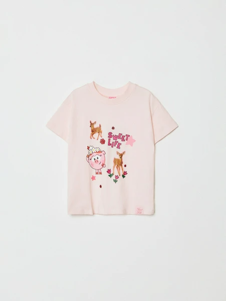 Футболка оверсайз SELA Смешарики, розовый, арт. 32957