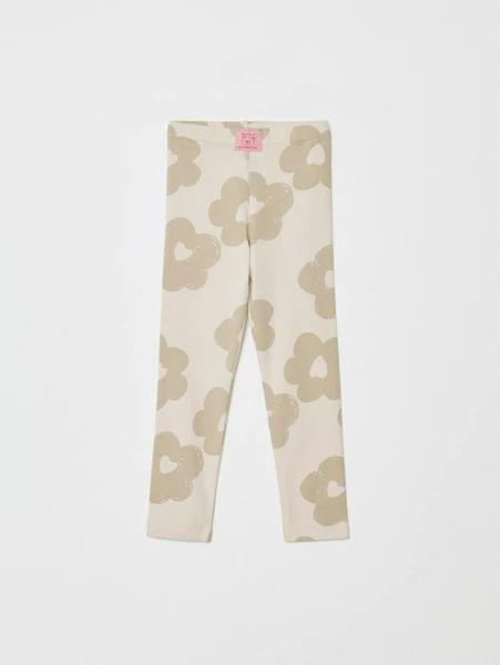 Леггинсы SELA с принтом для девочек, бежевый, арт. 32962